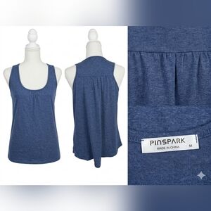 Pinspark Blue Heathered Racer Back Tank Top M Euc